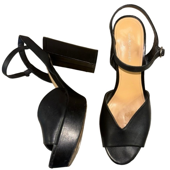 Marc Fisher Black Platform High Heels Women’s 10 Disco Mobwife Goth FairyGoth - Picture 7 of 16